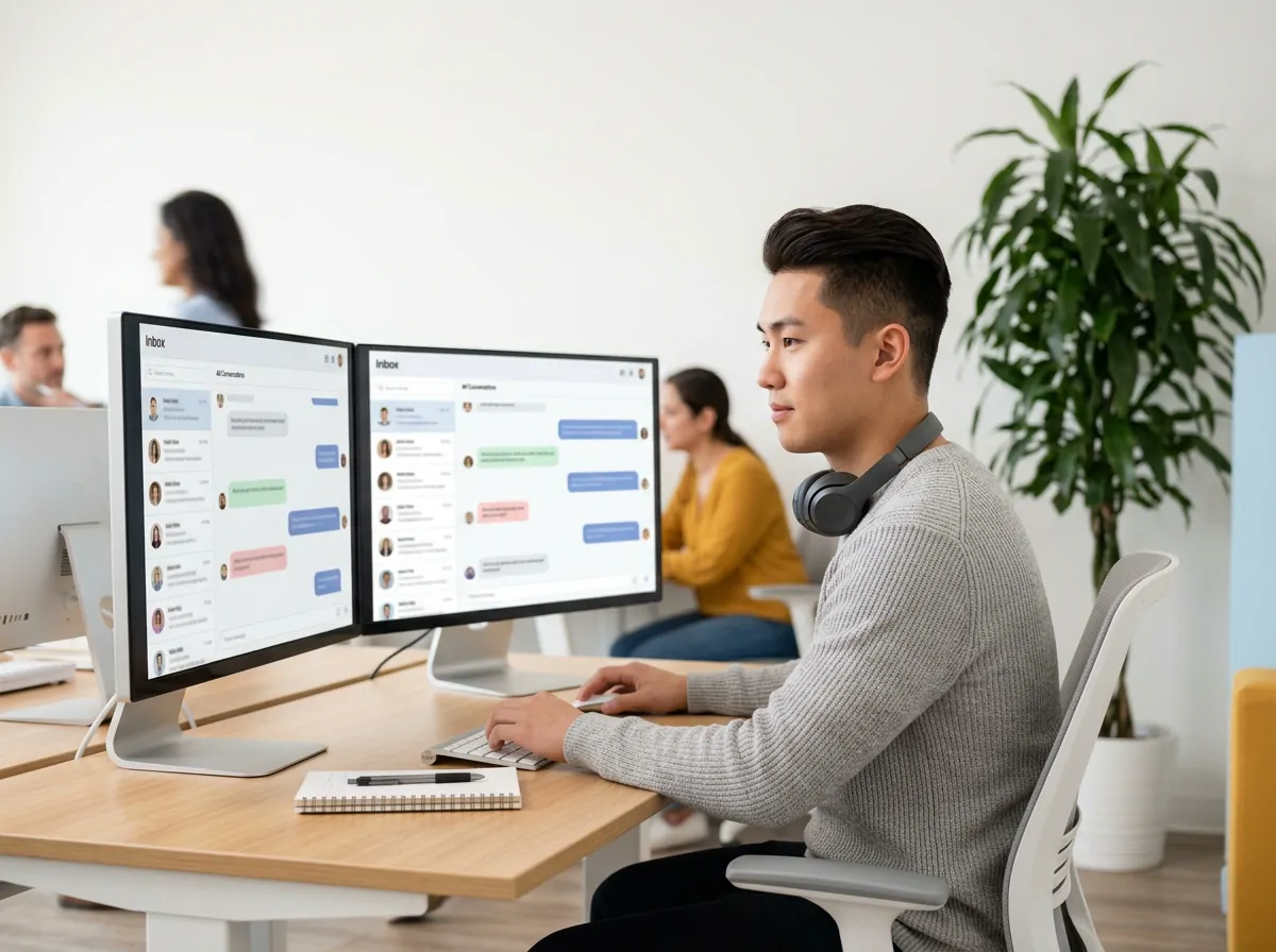 A team answering customer reviews in the shared inbox